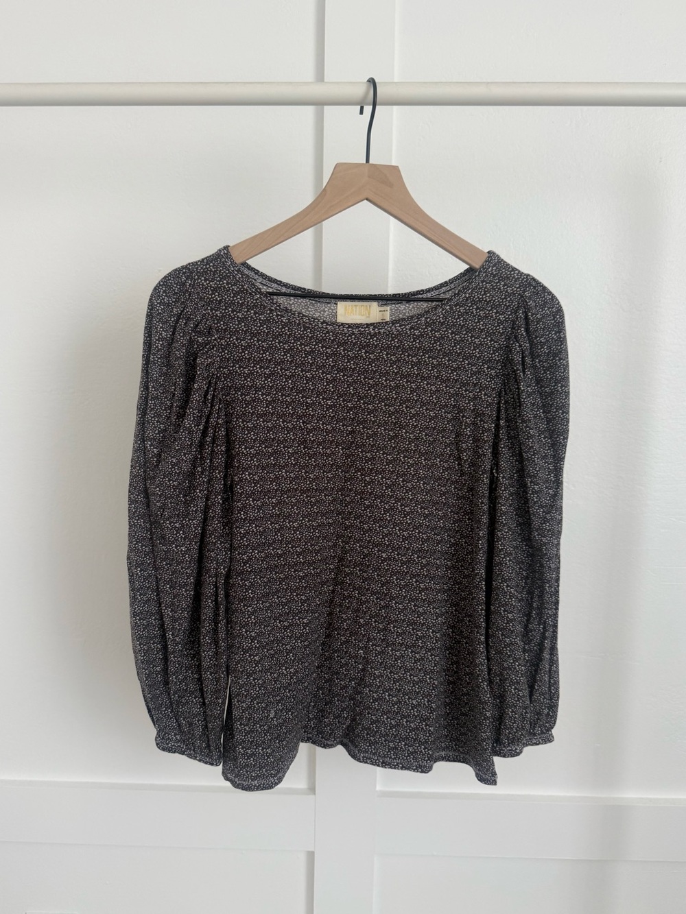 Nation LTD Floral Long Puff Sleeve Top